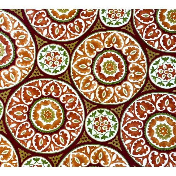 Berkshire Home Orange Yellow Brown Green Indoor/Outdoor 54" Fabric 3 Yards READ - Picture 8 of 9